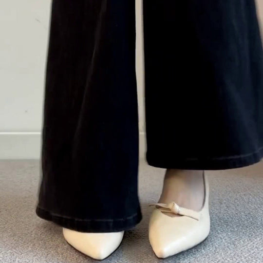 Damen elegante Ballerinas mit klassischem Schleifenakzent EB