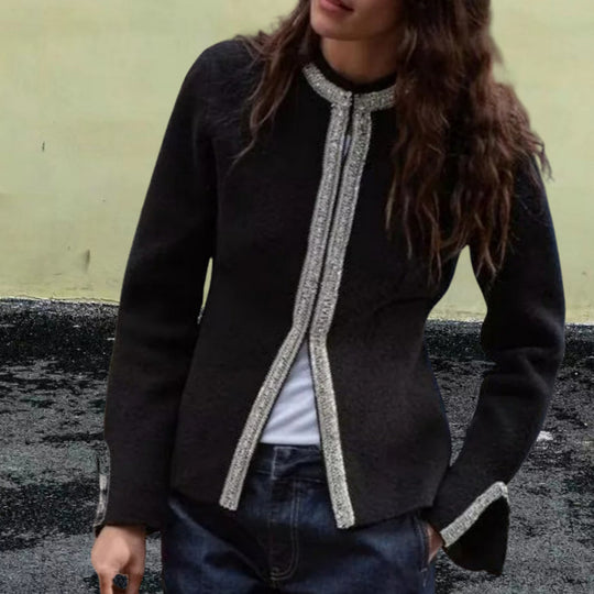 Damen Elegante Blazerjacke mit feinen Borte-Details EB
