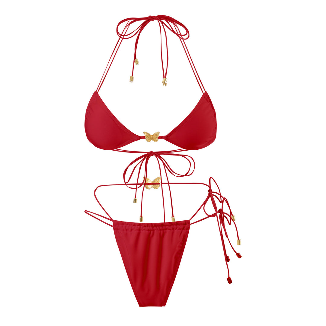 Damen Triangel-Bikini mit zarten Schmetterlingsakzenten EB