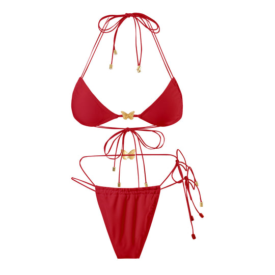 Damen Triangel-Bikini mit zarten Schmetterlingsakzenten EB