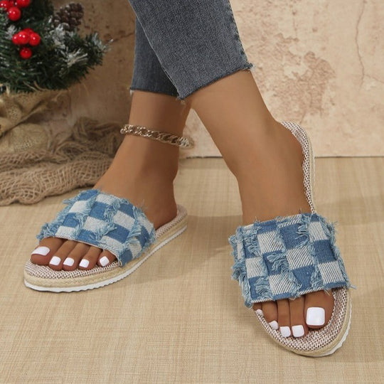 Damen Freizeitsandalen mit luftiger Textil-Oberfläche und robuster Sohle EB