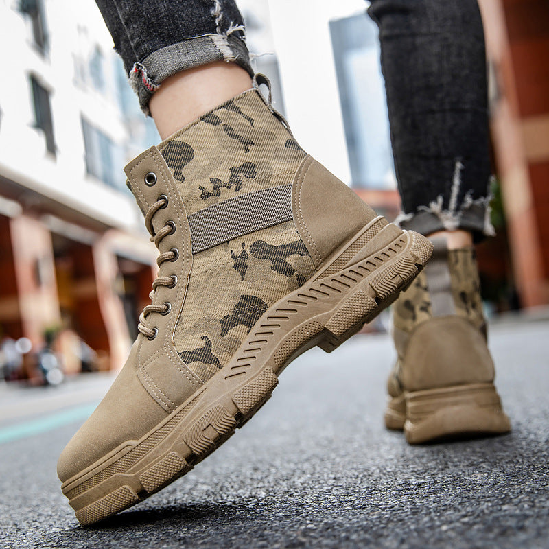 Damen modische camouflierte Ankle Boots mit rutschfester Sohle und elastischem Einsatz EB