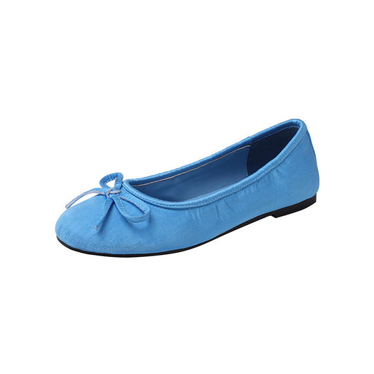 Damen Ballerinas mit zartem Schleifendetail und weichem Veloursleder EB