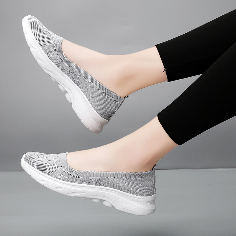 Damen Bequeme Slip-On Sneakers aus atmungsaktivem Gewebe EB