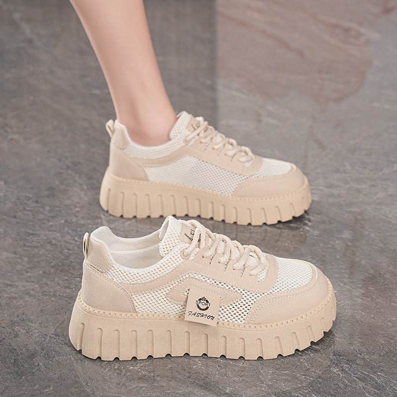 Damen Trendige Sneakers mit dicker rutschfester Sohle und atmungsaktivem Obermaterial EB
