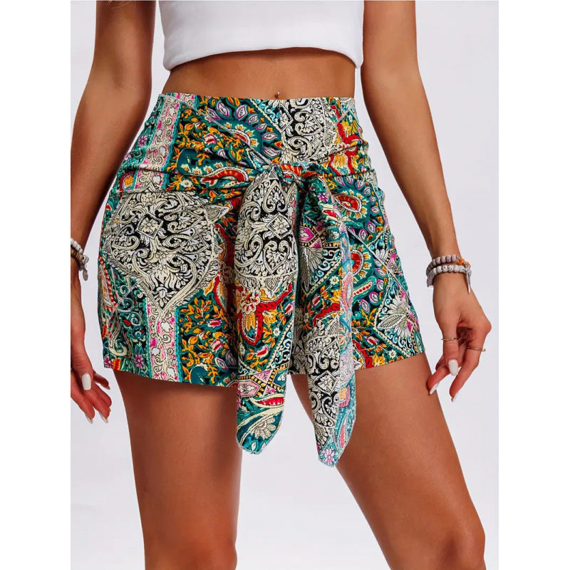 Damen Wickelrock mit kunstvollem Muster EB