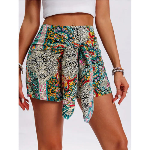 Damen Wickelrock mit kunstvollem Muster EB