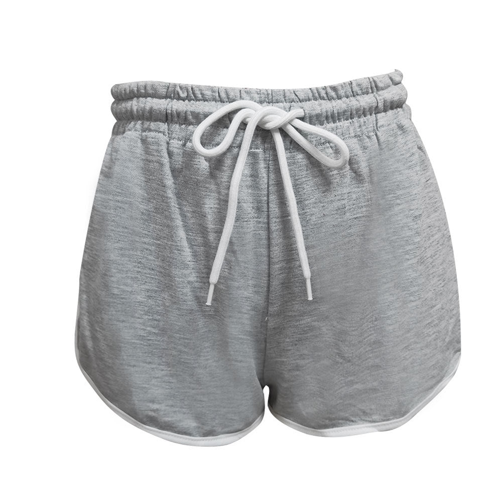 Damen Sportliche Shorts mit elastischem Bund und Kordelzug EB