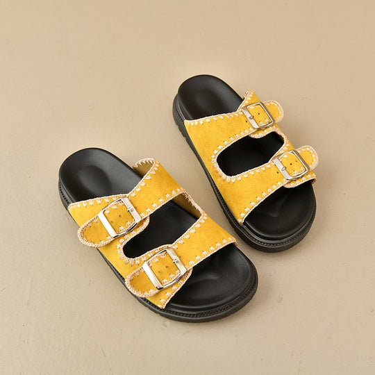 Damen Sandalen mit doppeltem Riemen und komfortabler Sohle EB