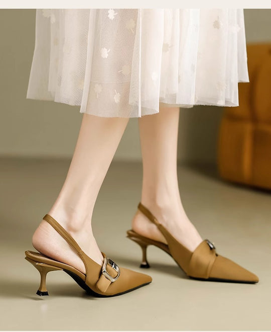 Damen Schlanke Slingback Pumps mit elegantem Riemen EB