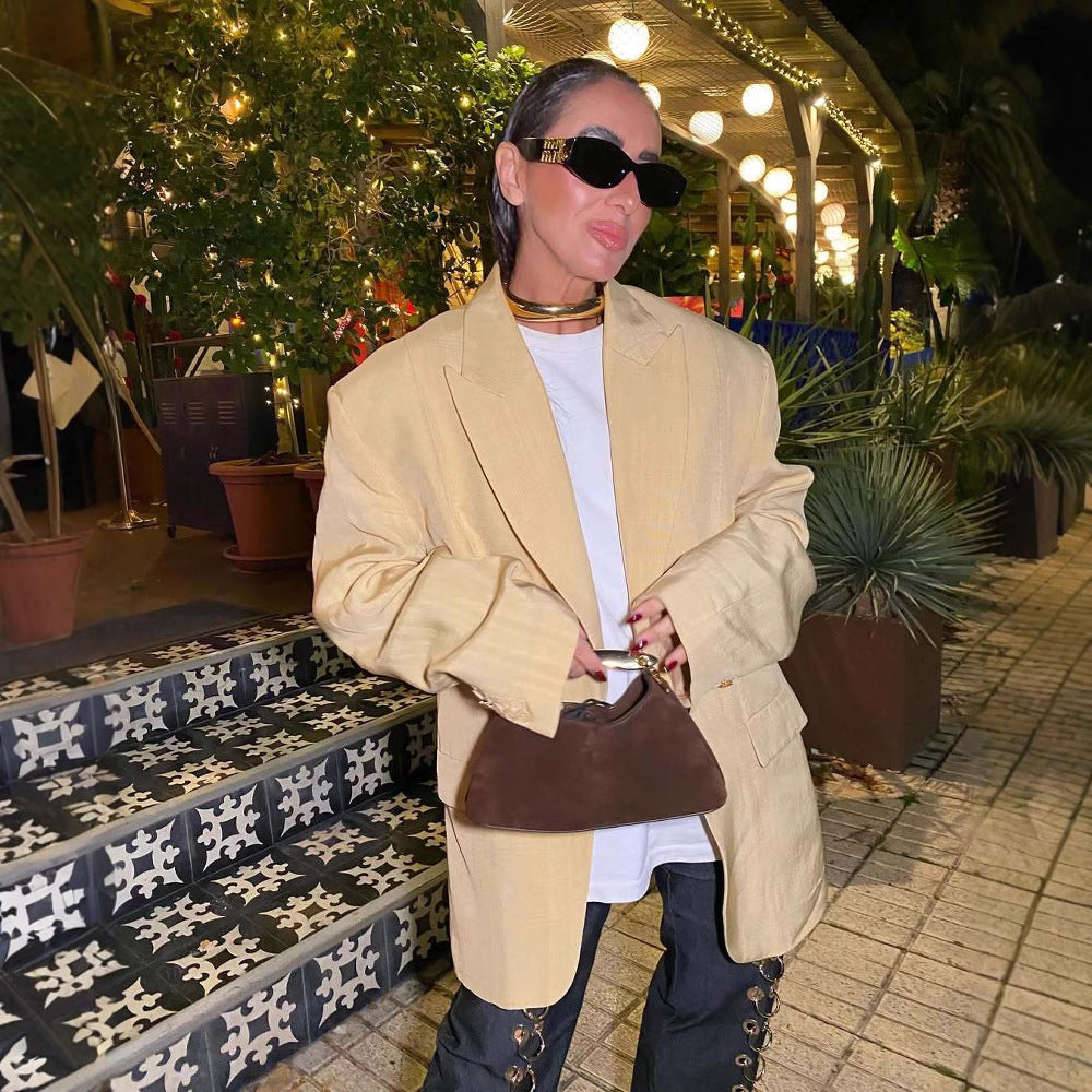 Damen Oversized Blazer aus hochwertigem Leinen EB