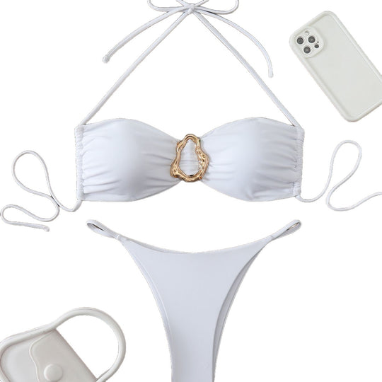 Damen Bikinis mit dekorativem Accessoire EB