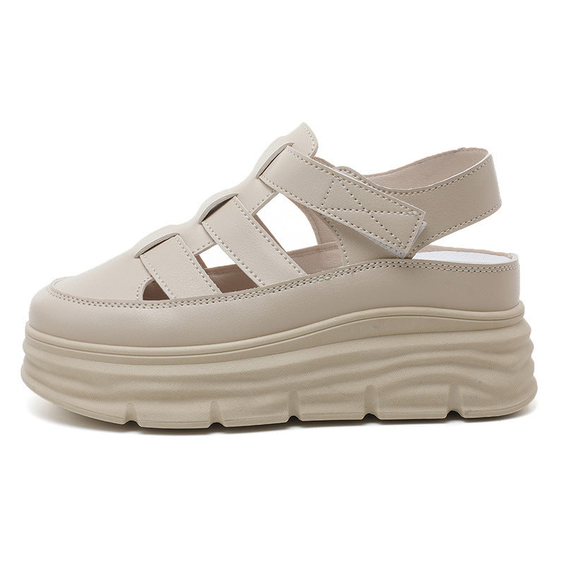Damen Plattform-Sandalen mit verstellbarem Riemen und rutschfester Sohle EB