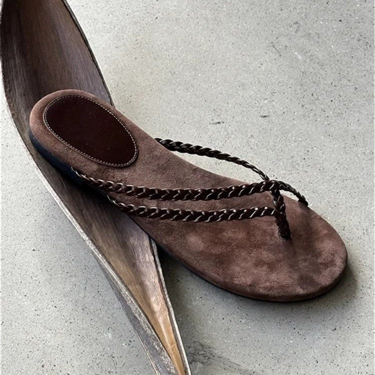 Damen Zehentrenner-Sandalen mit stylishen Riemchen und komfortabler Fußbettgestaltung EB