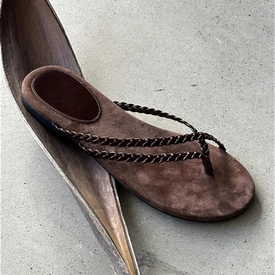 Damen Zehentrenner-Sandalen mit stylishen Riemchen und komfortabler Fußbettgestaltung EB