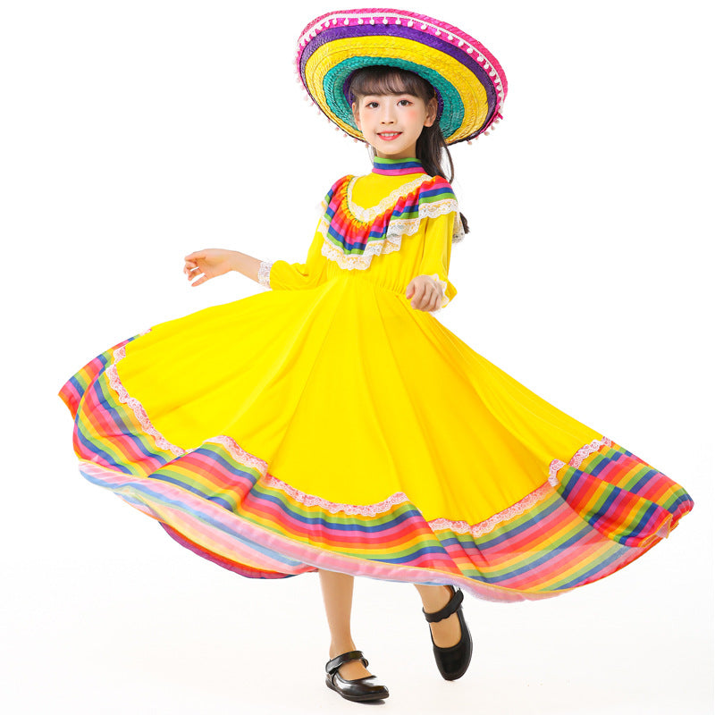 Mädchen farbenfrohes Festkleid EB