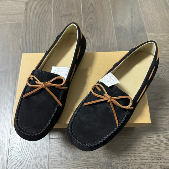 Damen Mokassin-Schuhe aus hochwertigem Wildleder mit eleganter Schnürung EB