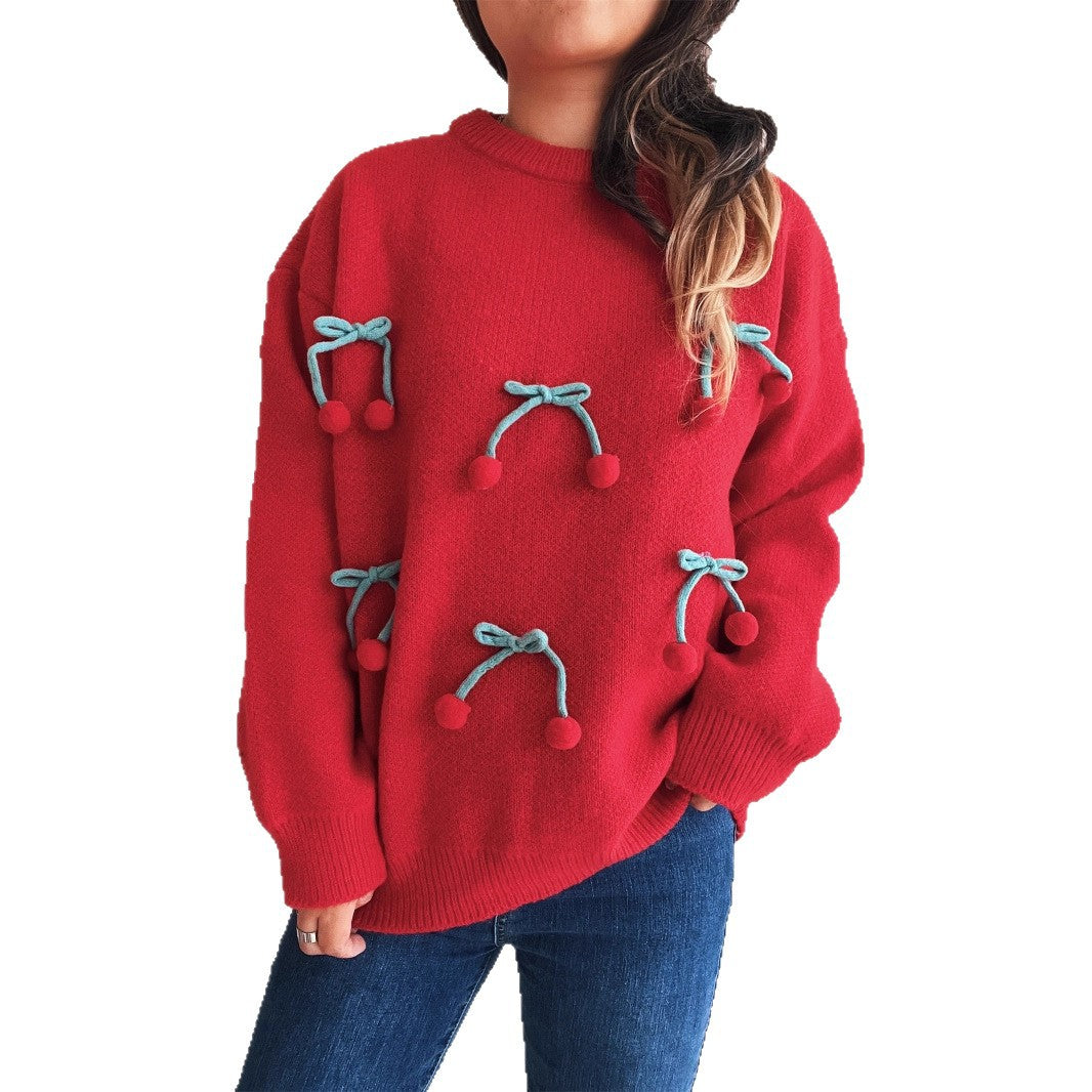 Damen Kuscheliger Pullover mit verspielten Quasten EB