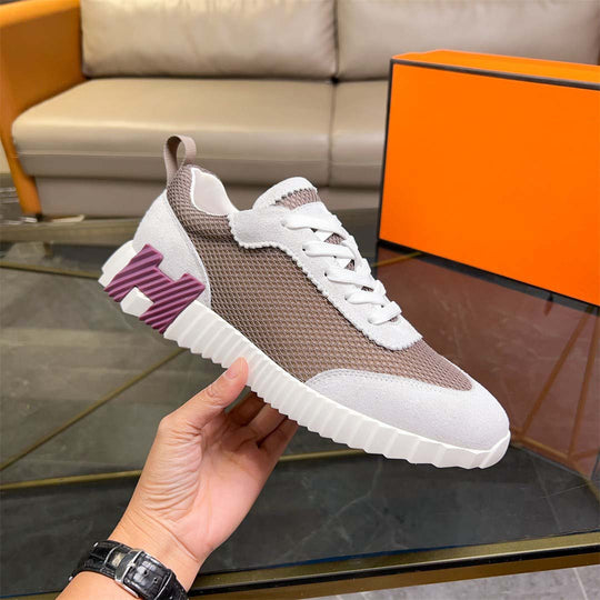 Damen Modische Sneakers mit atmungsaktiver Oberflächenstruktur und robustem Profil EB