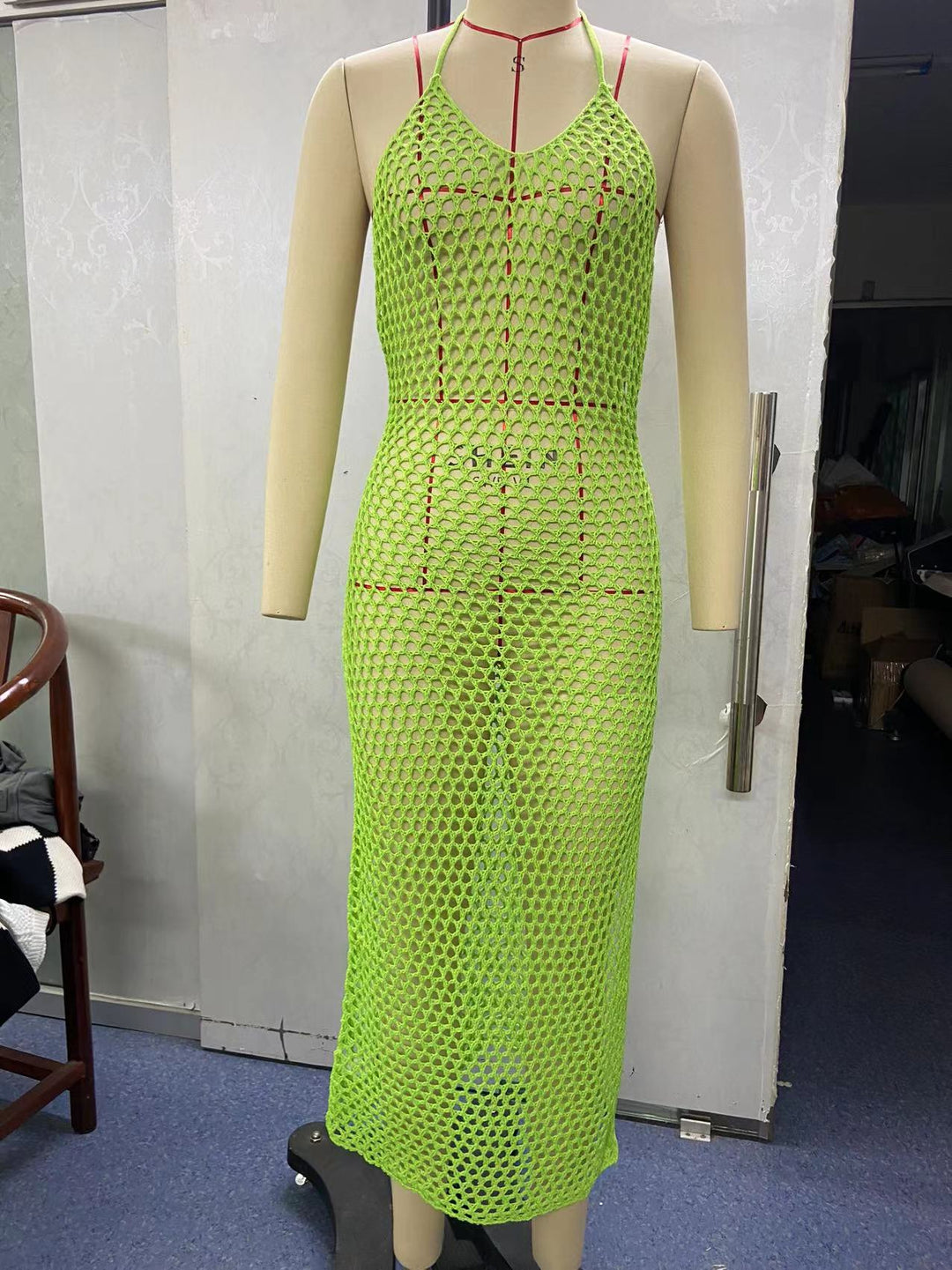 Damen Netzkleid im stylischen figurbetonten Design EB