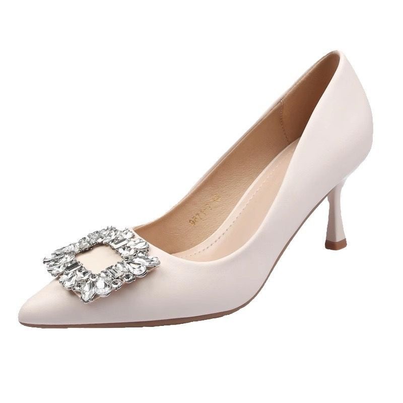 Damen elegante Stiletto-Pumps mit funkelndem Schnallenakzent EB