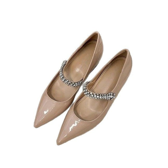 Damen elegante spitze Pumps mit funkelndem Riemen EB