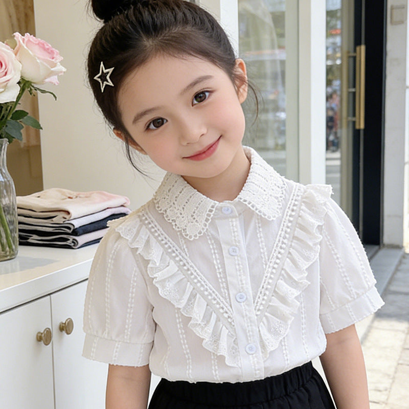 Mädchen Bluse mit Rüschendesign EB