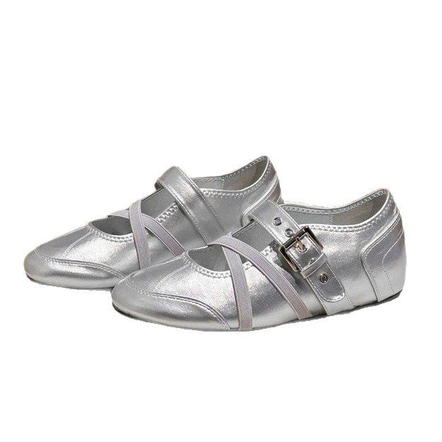 Damen elegante Mokassins mit modischen Schnallen-Details EB