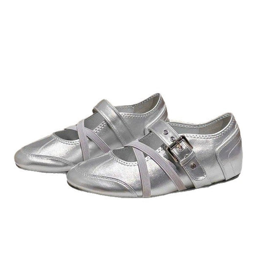 Damen elegante Mokassins mit modischen Schnallen-Details EB