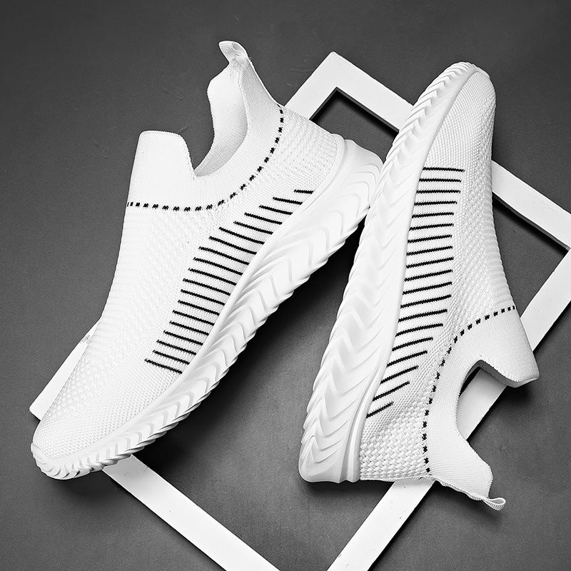 Damen Atmungsaktive Slip-On Sneakers mit elastischem Rippdesign EB