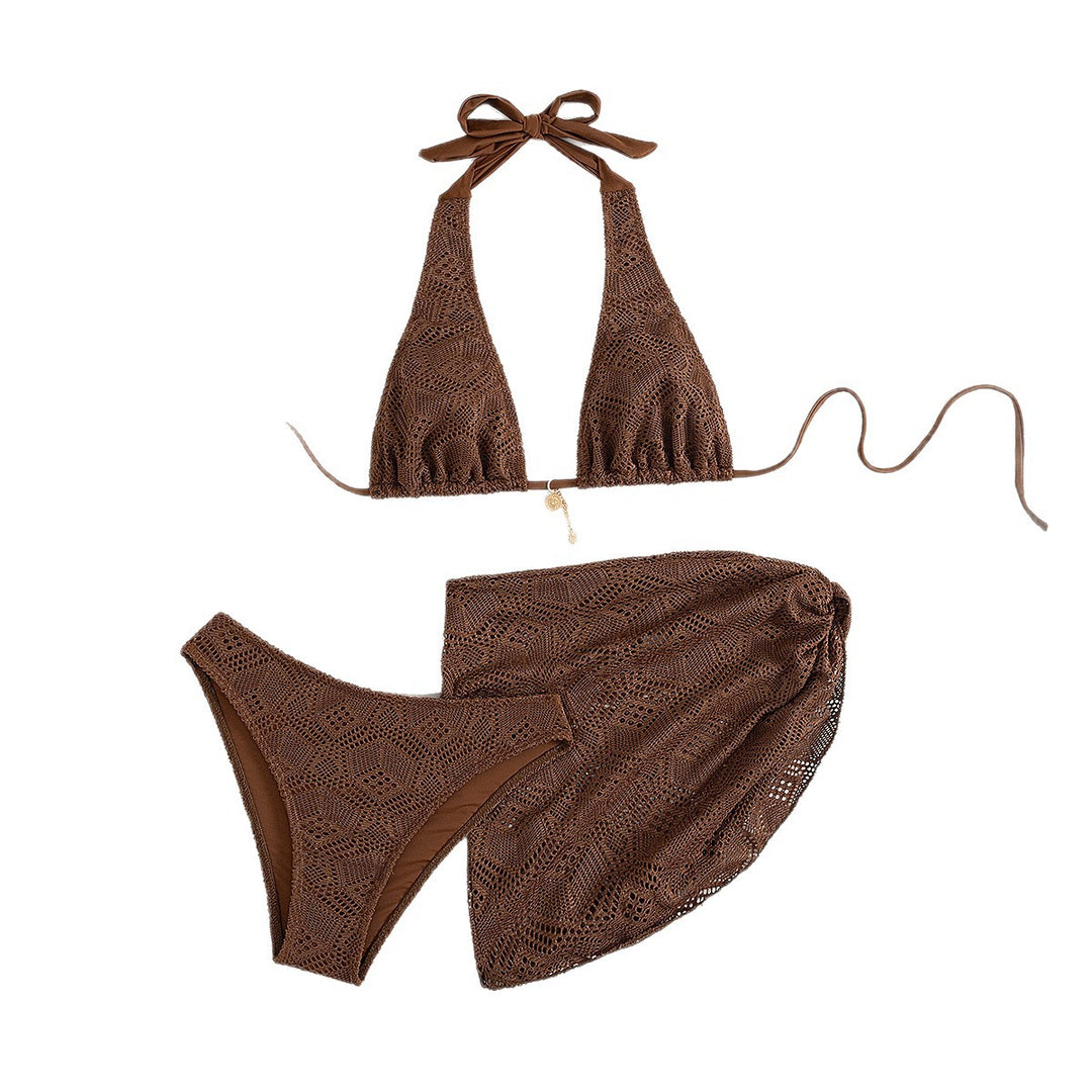 Damen Häkel-Bikini-Set mit schickem Rock EB
