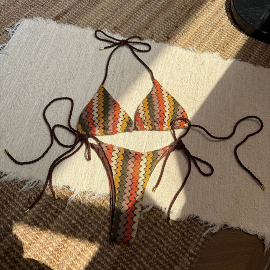 Damen Triangel-Bikini mit geflochtenen Trägern EB