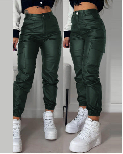 Damen Cargo-Joggerhose mit elastischem Bund und Seitentaschen EB