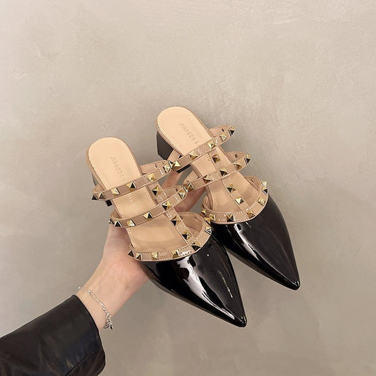 Damen Elegante Sling-Pumps mit modischen Nieten-Details EB