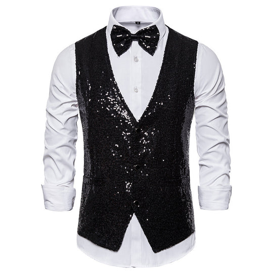 Herren eleganter Paillettenblazer mit passendem Fliege EB