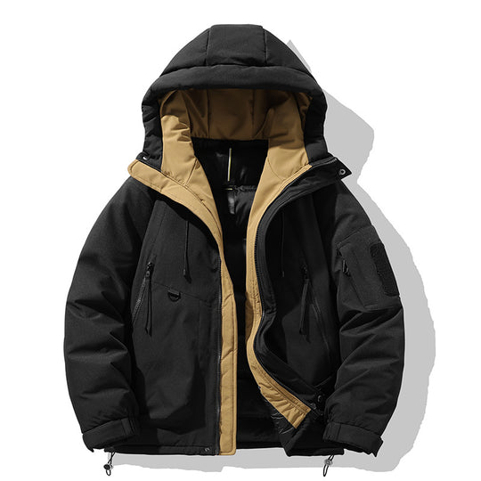 Herren Winterjacke mit multifunktionalen Taschen und verstellbarem Kapuzenkragen EB
