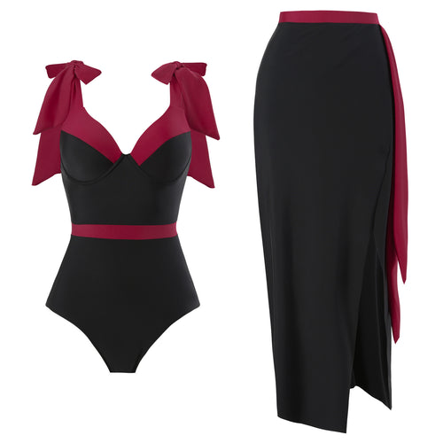 Damen Badeanzug mit Rüschendetails und hohem Beinausschnitt EB