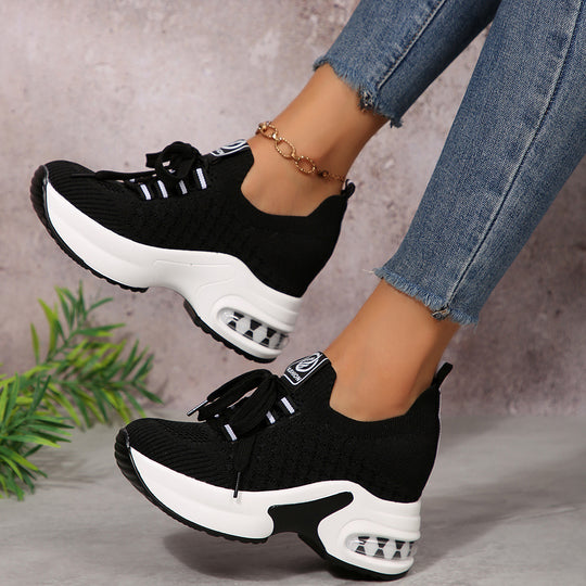 Damen Sportliche Sneakers mit atmungsaktivem Strickdesign und rutschfester Sohle EB