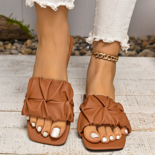 Damen Komfortable Falt-Sandalen mit stylischem Riemen EB