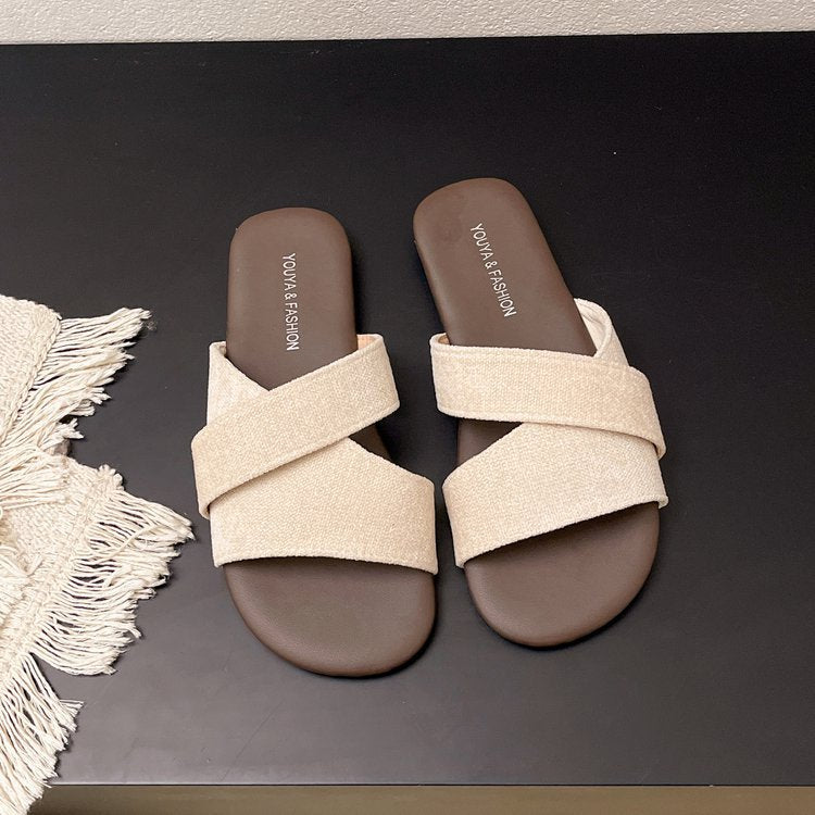 Damen bequeme Riemensandalen mit geschwungenen Riemen EB