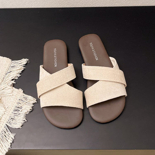 Damen bequeme Riemensandalen mit geschwungenen Riemen EB