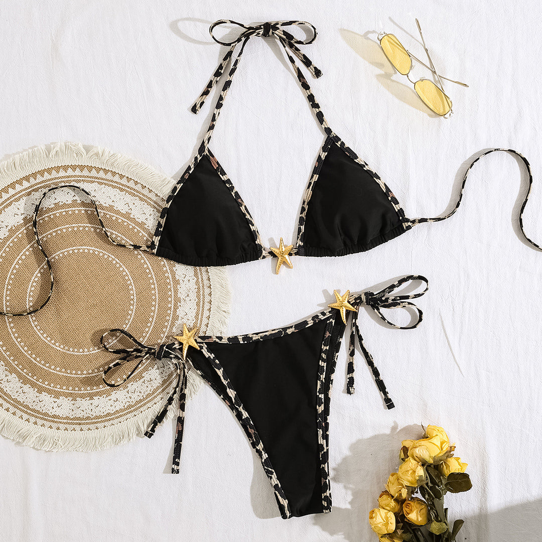 Damen Triangel-Bikini mit verstellbaren Bindebändern EB