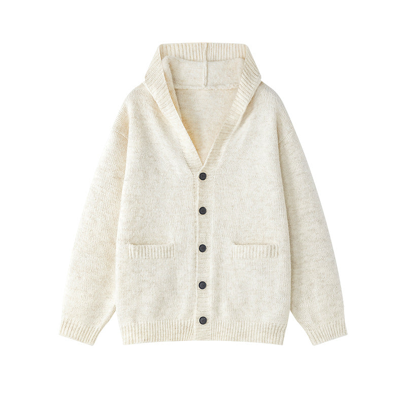 Damen gemütliche Strickjacke mit offenem Kragen und praktischen Taschen EB
