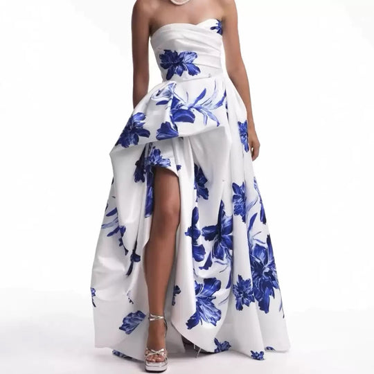 Damen Hochzeitskleid mit strapless Design und floralen Applikationen EB