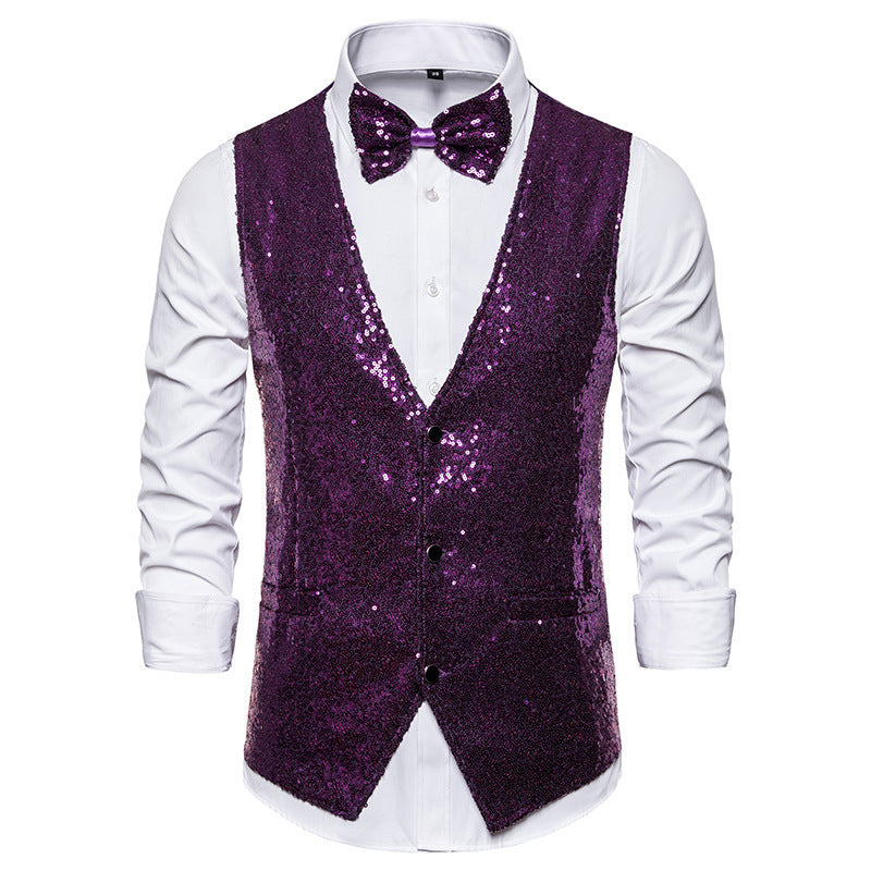Herren eleganter Paillettenblazer mit passendem Fliege EB