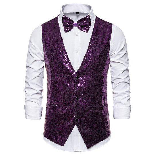 Herren eleganter Paillettenblazer mit passendem Fliege EB