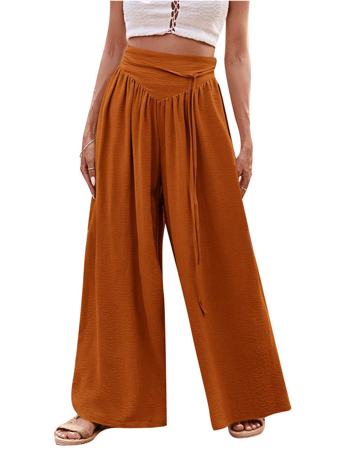 Damen Weite Palazzo-Hose mit hoch geschnittenem Bund und lässigem Schnitt EB