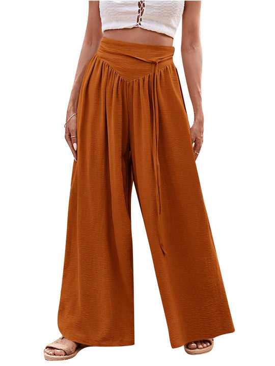 Damen Weite Palazzo-Hose mit hoch geschnittenem Bund und lässigem Schnitt EB