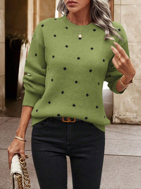 Damen Pullover mit strukturiertem Punktdesign EB