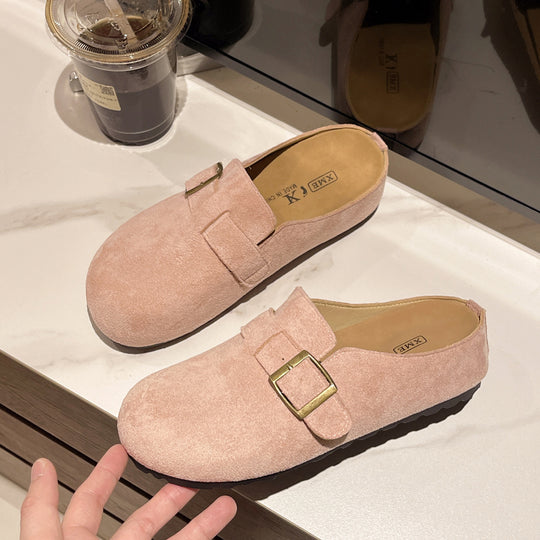 Damen Komfortable Slipper mit elegantem Schnallenverschluss EB
